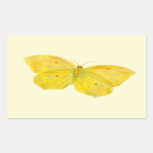 Yellow Butterfly Common Brimstone flying   Rectangular Sticker