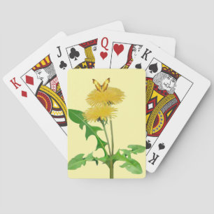Yellow Butterfly & Dandelion Classic Playing Cards
