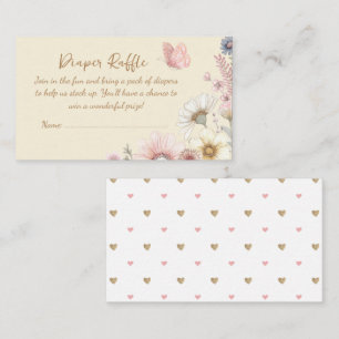 Yellow Butterfly Diaper Raffle Enclosure Card