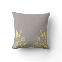 Yellow Butterfly Floral Pillow