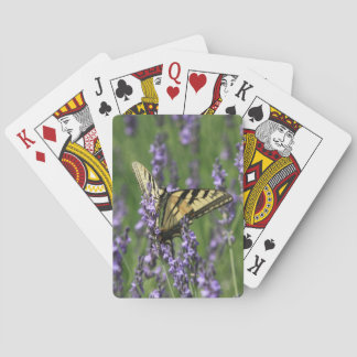 Yellow Butterfly on Lavender Playing Cards