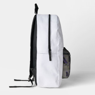 Yellow Butterfly on Purple Lavender Macro Photo Printed Backpack