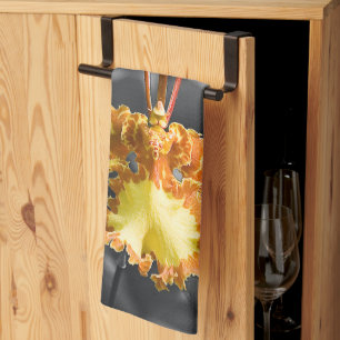 Yellow Butterfly Orchid Flower Tea Towel