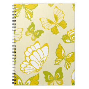 Yellow Butterfly Pattern  Notebook