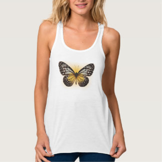 Yellow Butterfly Sleeveless T-shirt Singlet