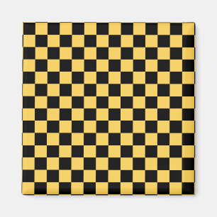 Yellow cab chequered pattern magnet