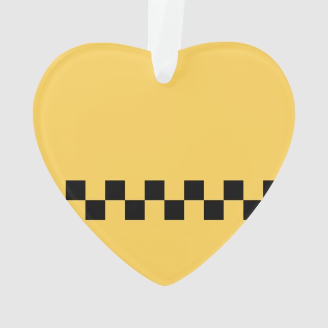 Yellow cab chequered pattern ornament (Back)
