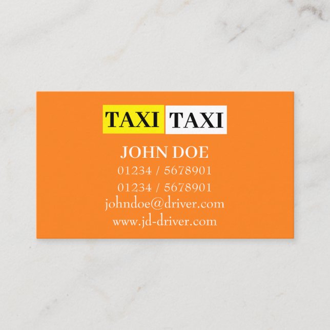 Yellow Cab Connect Business Card (Front)