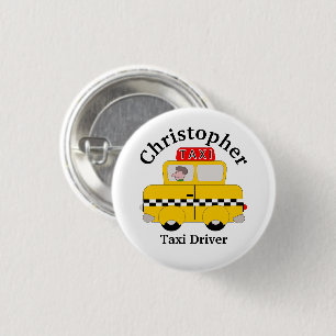 Yellow Cab Design 3 Cm Round Badge