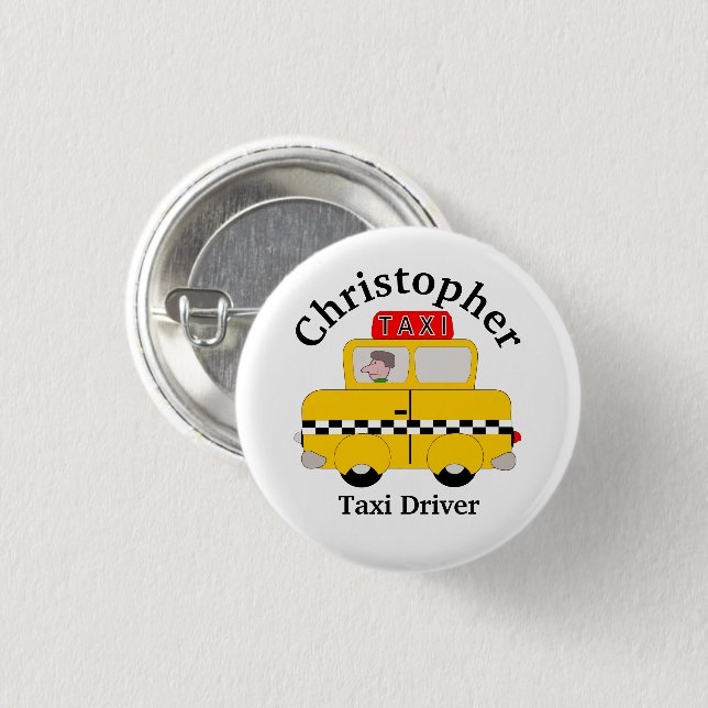 Yellow Cab Design 3 Cm Round Badge (Front & Back)