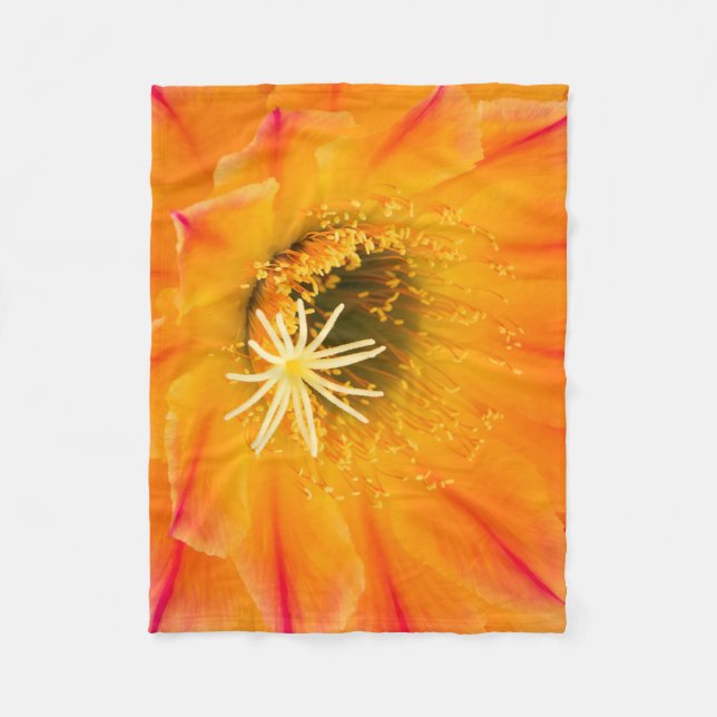 Yellow Cactus Blossom Fleece Blanket (Front)