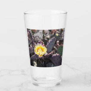 Yellow cactus flower glass