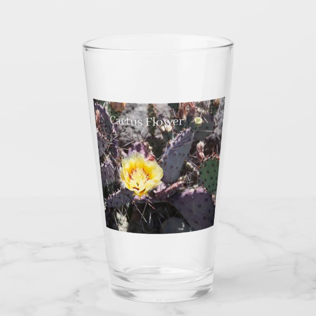 Yellow cactus flower glass (Front)