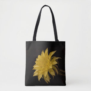 Yellow cactus flower in bloom tote bag