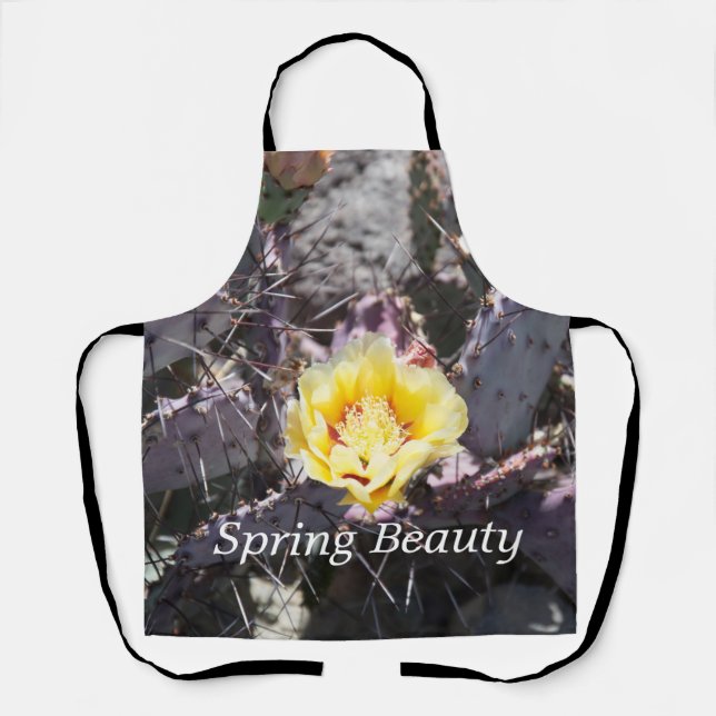 Yellow cactus flower in spring apron (Front)