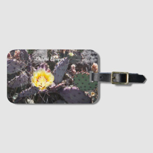 Yellow cactus flower in spring luggage tag