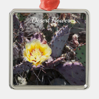 Yellow cactus flower in spring metal tree decoration