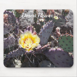 Yellow cactus flower in spring mouse pad