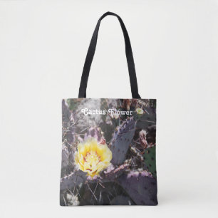 Yellow cactus flower tote bag