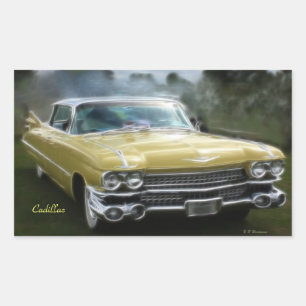 Yellow Cadillac Rectangular Sticker