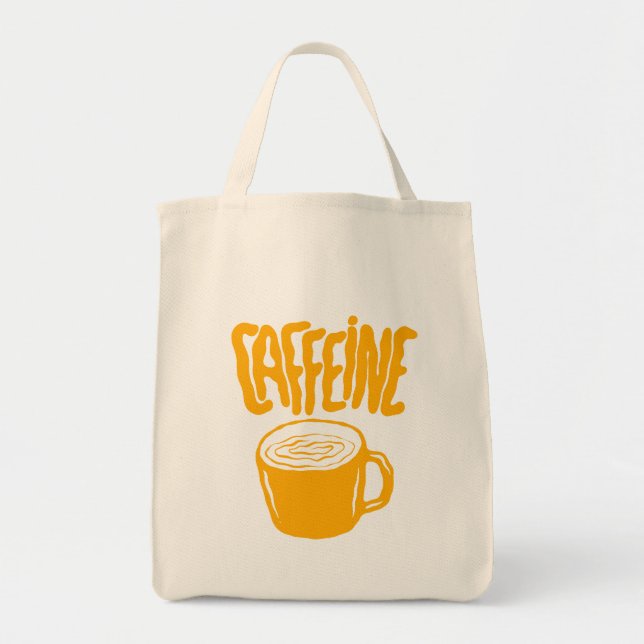 Yellow Caffeine Tote Bag (Front)