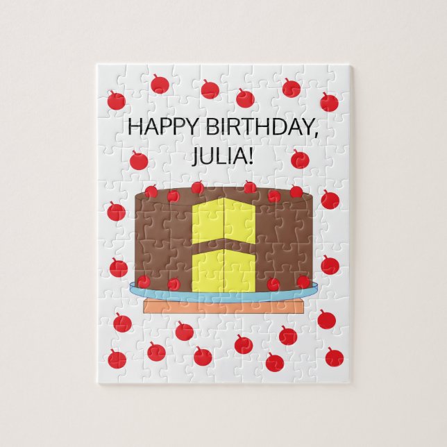 Yellow Cake with Chocolate Frosting Jigsaw Puzzle (Vertical)