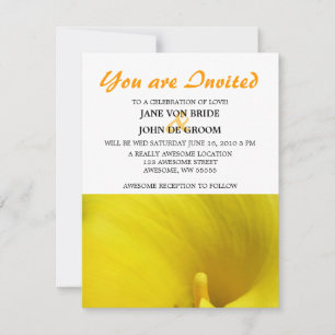 Yellow Calla Lily Flower Invitation