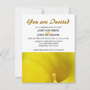 Yellow Calla Lily Flower Invitation