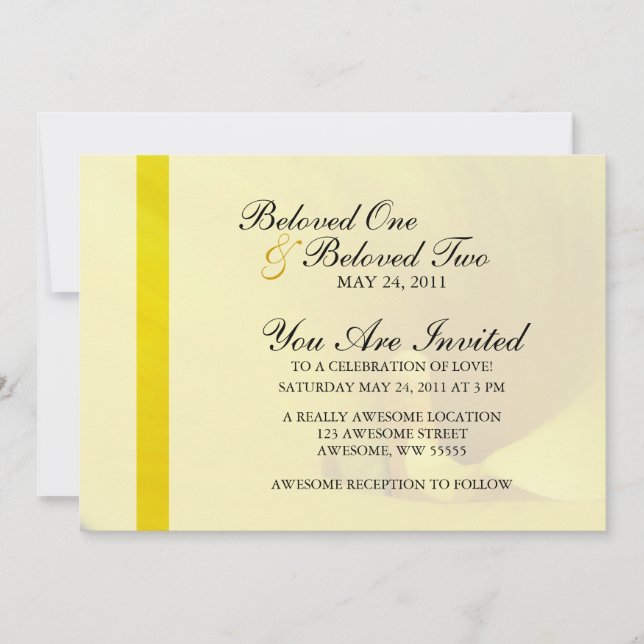 Yellow Calla Lily Flower Invitation (Front)