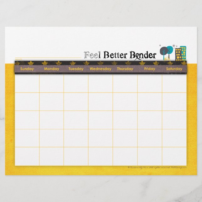 Yellow Cance Feel Better Binder Calendar Flyer (Front)