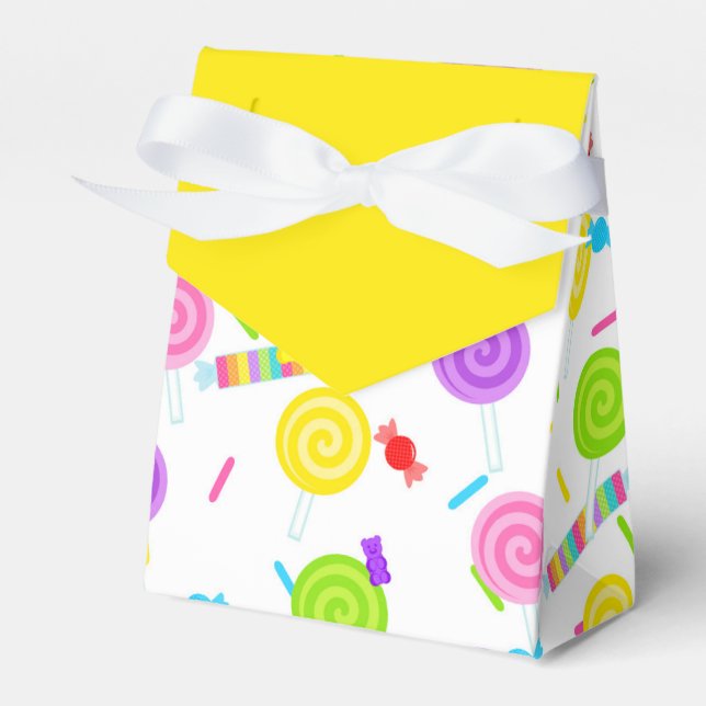 Yellow Candy Sweet Treat Favour Boxes (Front Side)
