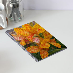 Yellow Canna Lily with Red Speckles Floral Notebook