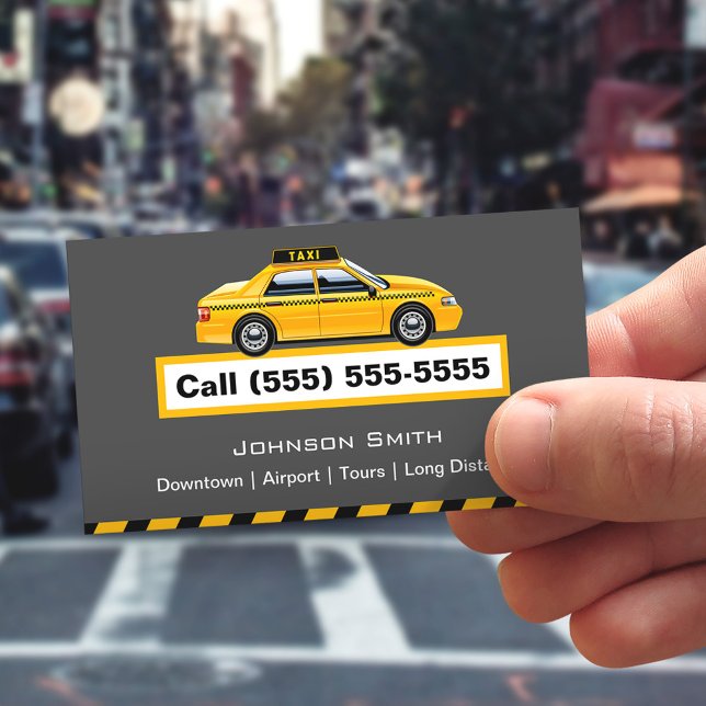 Yellow Cap Taxi Driver Chauffeur Magnetic Business Card (Creator Uploaded)