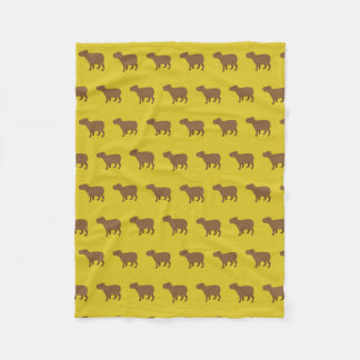 yellow capybara fleece blanket