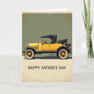 Yellow Car Fathers Day Greeting Card