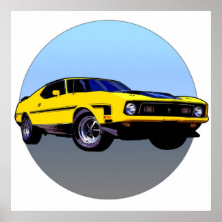 Yellow Car Poster