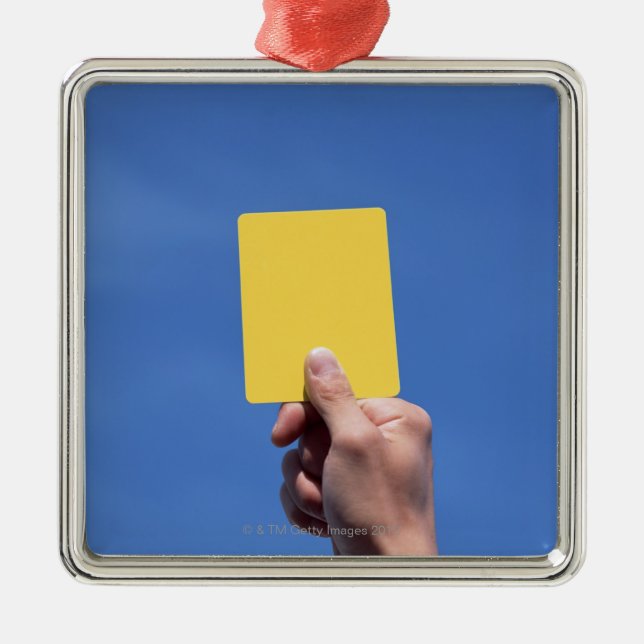 Yellow Card Metal Tree Decoration (Front)