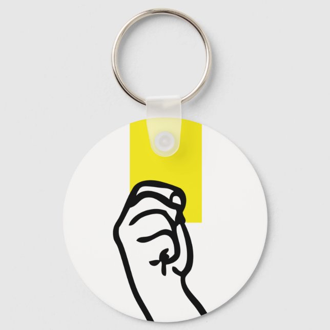 Yellow card soccer key ring (Front)
