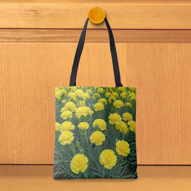 Yellow Carnations Tote Bag (Tote bag with yellow carnations)