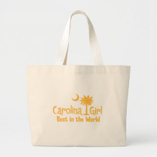 Yellow Carolina Girl Best in the World Large Tote Bag