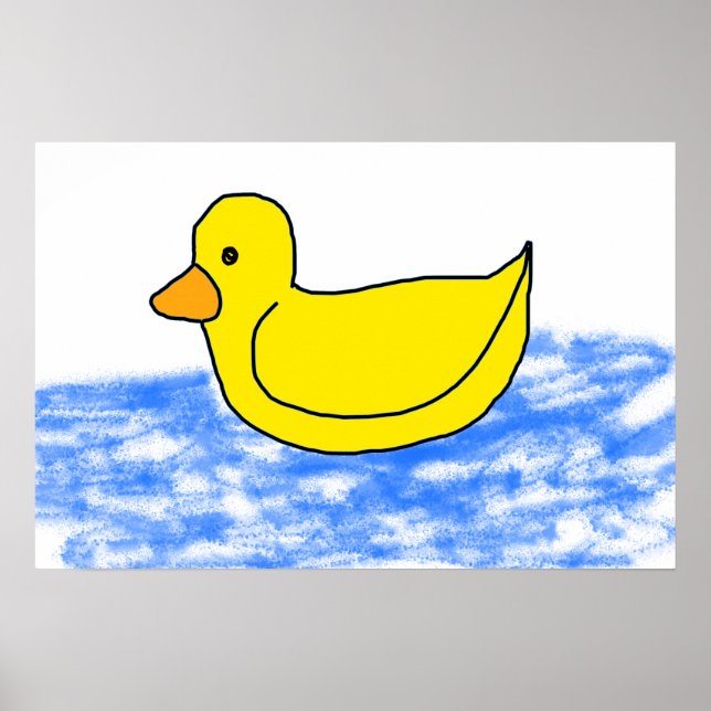 Yellow Cartoon Ducky Poster (Front)