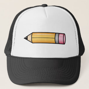 Yellow Cartoon Pencil Trucker Hat