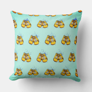 Yellow Cartoons Boxing Gloves Cushion