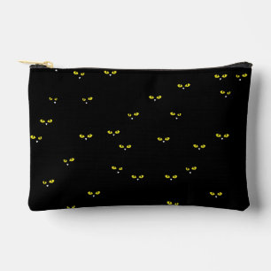 Yellow Cat Eyes on Black Best Halloween Party Accessory Pouch
