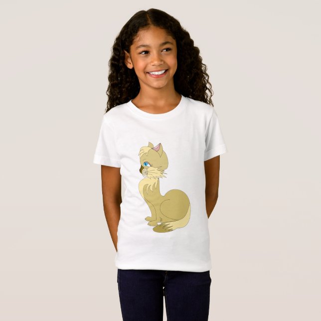 Yellow Cat Kids T-Shirt (Front Full)