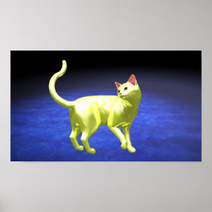 Yellow Cat turning Poster