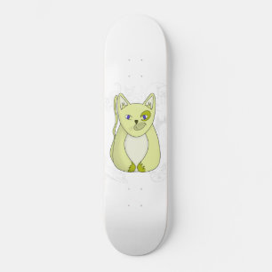 Yellow Cat with Naughty Smile Duvet Cover Skateboard
