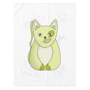 Yellow Cat with Naughty Smile Duvet Cover Tablecloth