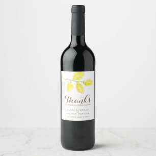 Yellow catkins wedding custom wine labels