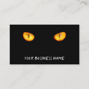 Yellow Cats Eyes, Black Business Card